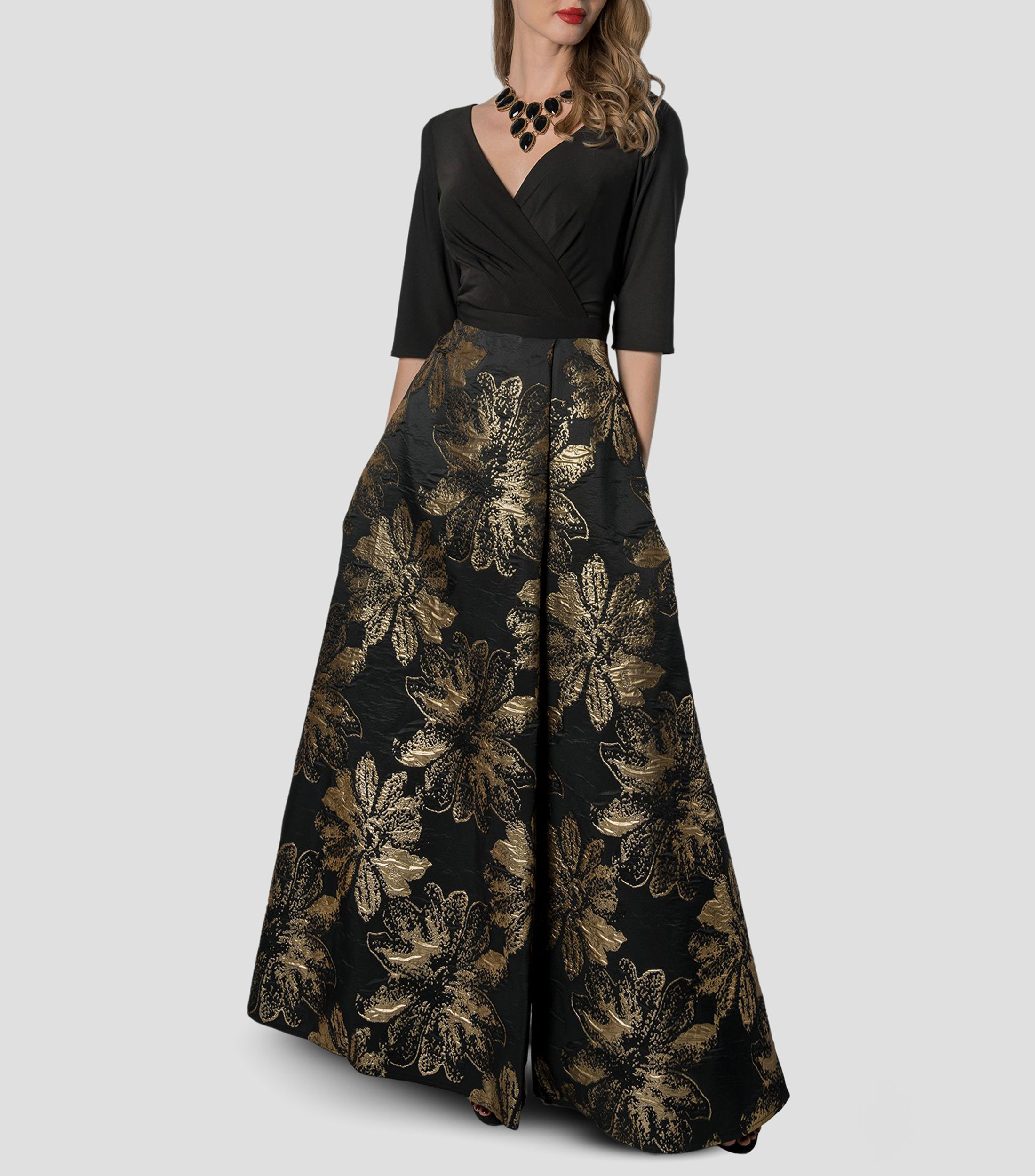 Vestido largo con estampado Mujer